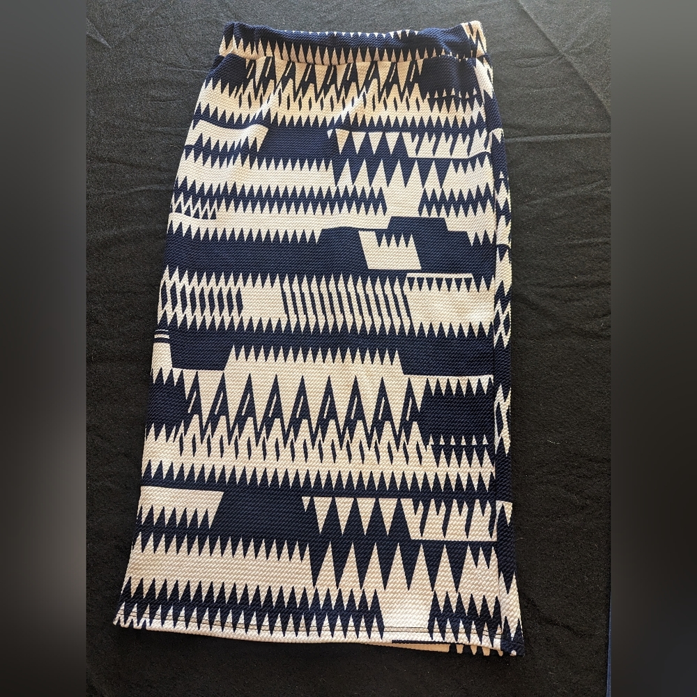 Navy blue abstract skirt